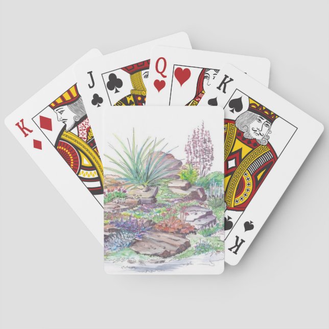 Alpine Garten-Landschaftsgestaltung Spielkarten (Rückseite)