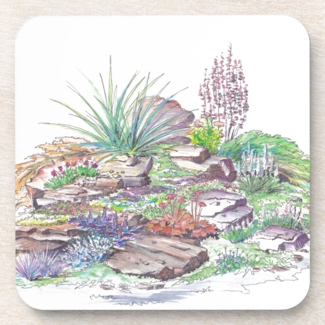 Alpine Garten-Landschaftsgestaltung Untersetzer (Vorderseite)