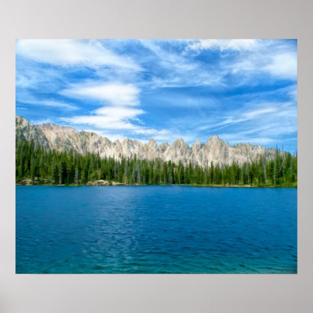 Alpine Lake and the Sawtooths Poster (Vorne)
