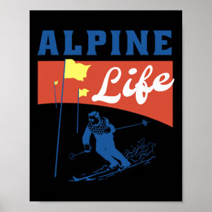 Alpine Life - Retro-Skigrafik für den Wintersport Poster