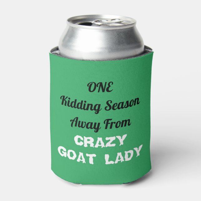 Alpine Milchziege - Crazy Goat Lady Aquamarin Dosenkühler (Kanne Vorderseite)