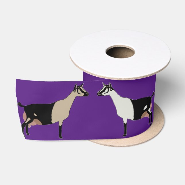 Alpine Milchziegenfarm Lila Satinband (Spule)