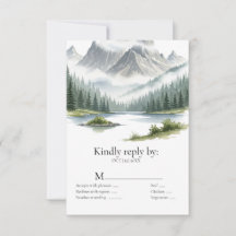 Alpine Natur Einladung mit Essensauswahl Hochzeit
