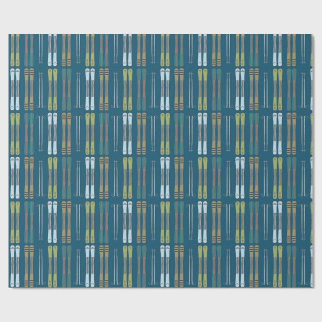 Alpine Ski Gift Wrap  Geschenkpapier (Flach)