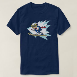 Alpine Skier Animation Art Illustration Winterspie T-Shirt