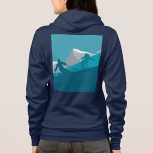 Alpine Skiern Skifahren Navy Blau Hoodie