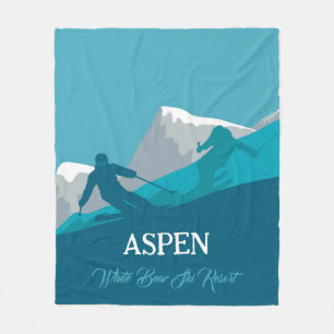 Alpine Skiing Personalized Fleecedecke