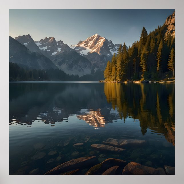 Alpine Sunrise Scene Poster (Vorne)