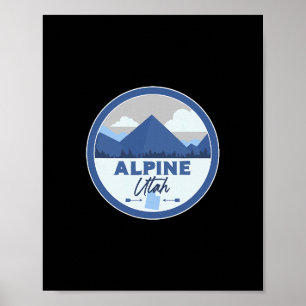 Alpine Utah Ut Berge Abzeichen Wander Souvenir Poster