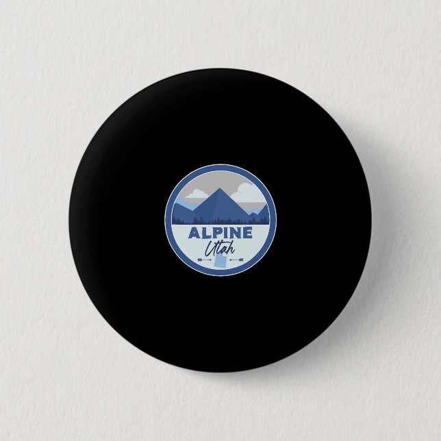 Alpine Utah Ut Mountains Badge Hiking Souvenir  (Devant)