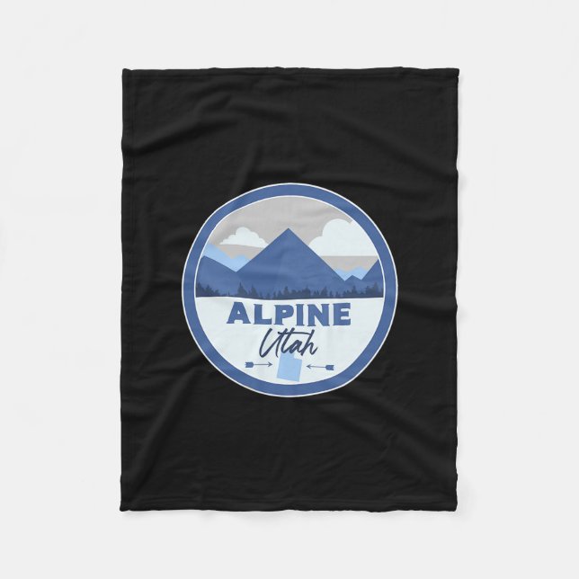 Alpine Utah Ut Mountains Dge Hiking Souvenir  Fleecedecke (Vorderseite)