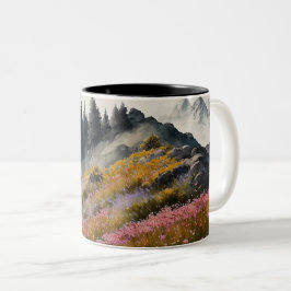 Alpine Wiesen Kunst Zweifarbige Tasse