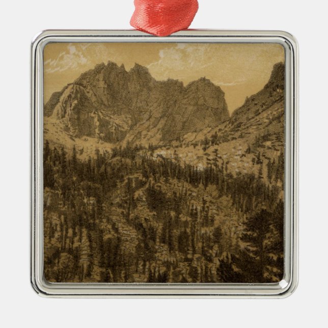 Alpiner See, Sierra Nevada Silbernes Ornament (Vorne)