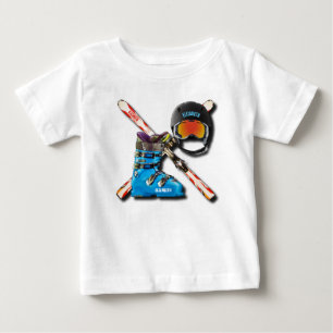 Alpines Skifahren-Stiefel-Sturzhelm Googles mit Baby T-shirt
