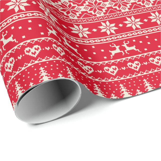 Alpines Weihnachtspullover-Mustersahnepapier Geschenkpapier (Rolleneckpunkt)
