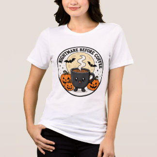 Alptraum vor dem Kaffee mit Halloween-Kürbissen Tri-Blend Shirt