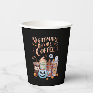 Alptraum vor Kaffee-Kürbis-Gewürz-Halloween Pappbecher