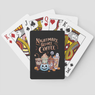 Alptraum vor Kaffee-Kürbis-Gewürz-Halloween Spielkarten