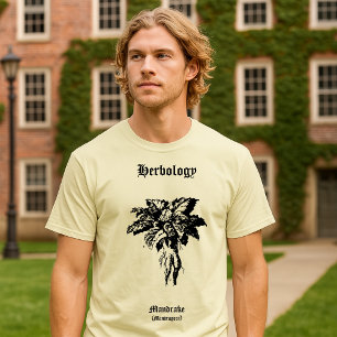 Alraunenwurzel Antikes Holzschnitt Botanische Kuns T-Shirt