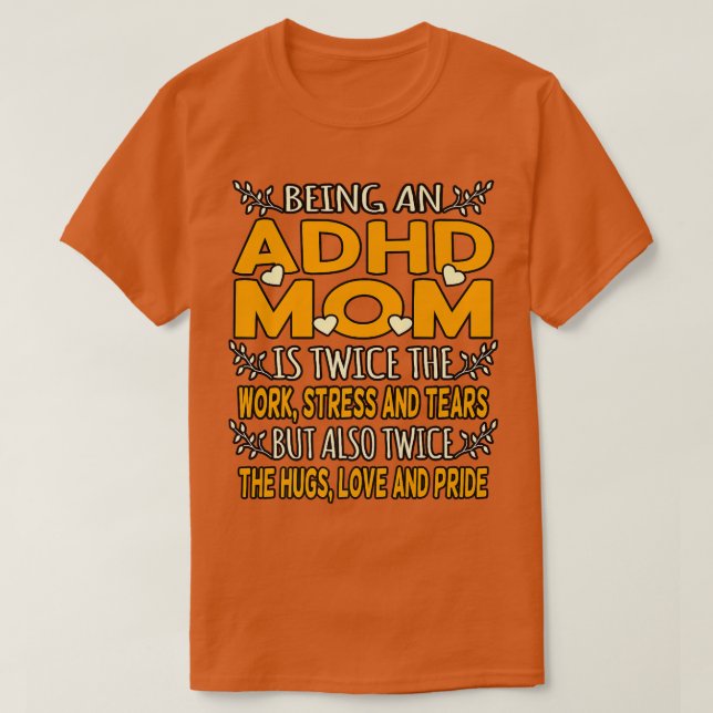 Als ADHD-Mama Orange Ribbon Disability Awarene T-Shirt (Design vorne)