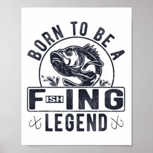 Als Angellegende geboren Funny Sarcastic Fishin Poster