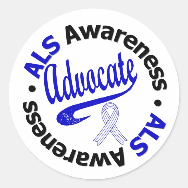 ALS Awareness ADVOCENT Runder Aufkleber (Vorderseite)