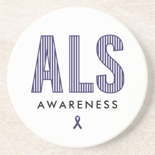 ALS Awareness Blue Ribbon Getränkeuntersetzer