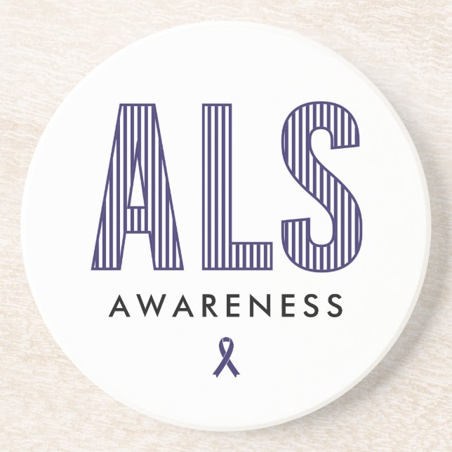 ALS Awareness Blue Ribbon Getränkeuntersetzer (Vorne)