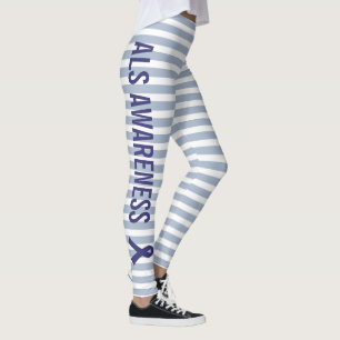 ALS Awareness Blue Ribbon Leggings