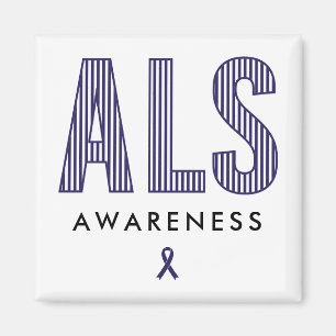 ALS Awareness Blue Ribbon Magnet