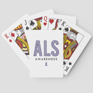 ALS Awareness Blue Ribbon Spielkarten