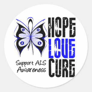 ALS Awareness Hope Liebe Cure Runder Aufkleber