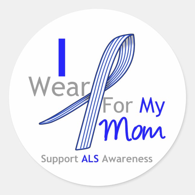 ALS Awareness Ich trage ALS Band für meine Mama Runder Aufkleber (Vorderseite)