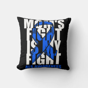 ALS Awareness Montag Blue Ribbon Mamas Kämpfe Mai Kissen
