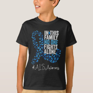 Als Awareness Month Blue Ribbon Butterfliegen T-Shirt