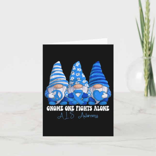 Als Awareness Month Blue Ribbon Gnomos Unterstützu Karte (Vorderseite)