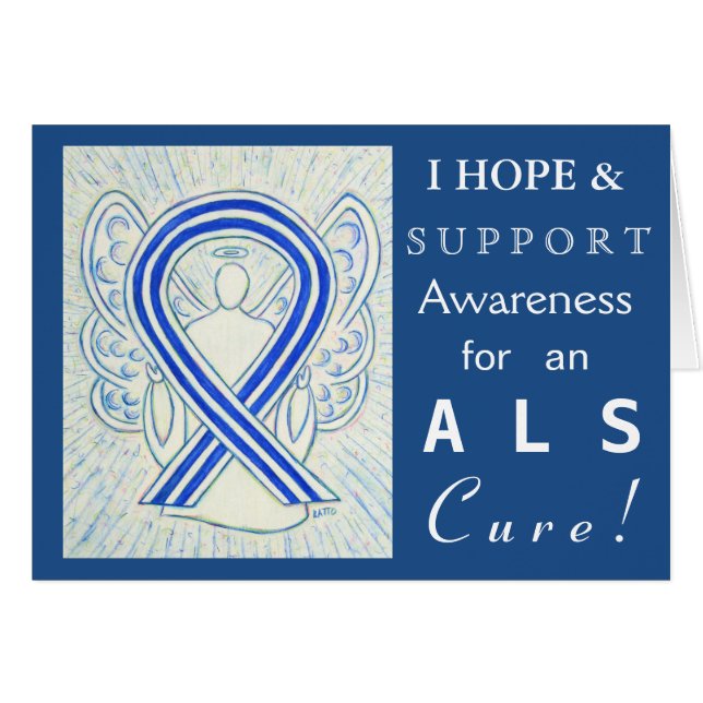 ALS Awareness Ribbon Angel Art Hope Grußkarten (Vorderseite (Horizontal))