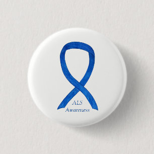 ALS Awareness Ribbon Custom Art Button