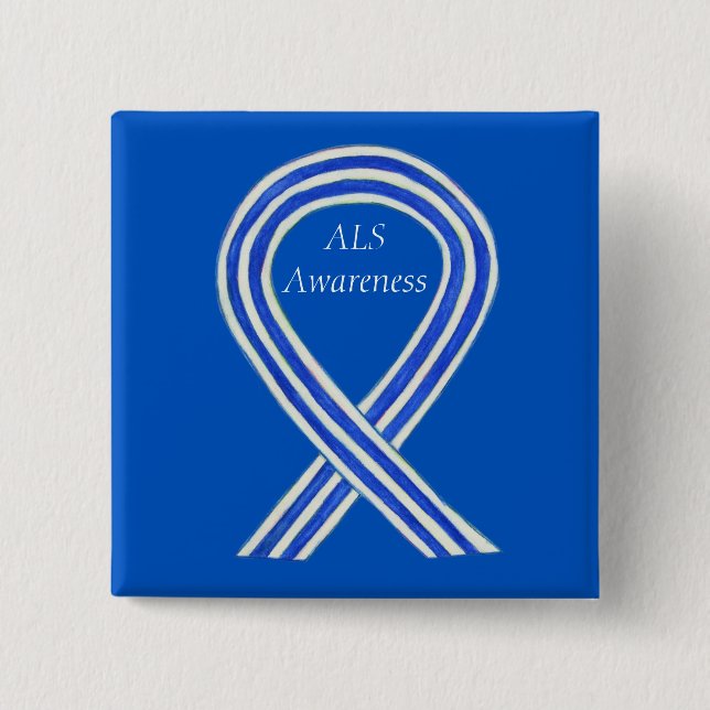 ALS Awareness Ribbon Custom Art Button Buttone (Vorderseite)