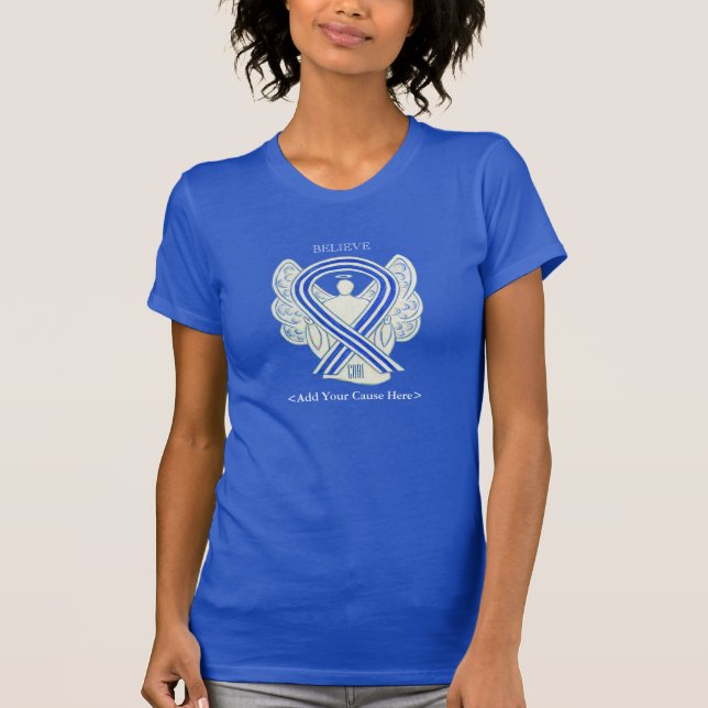 ALS Awareness Ribbon Engel Custom Ursache Shirts (Vorderseite)