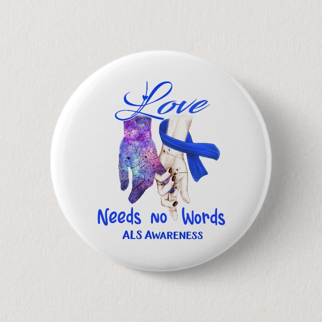 ALS Awareness Ribbon Support Geschenke Button (Vorderseite)