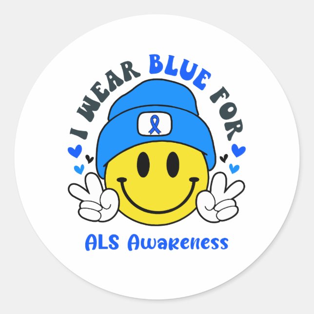 ALS Awareness Ribbon Support Geschenke Runder Aufkleber (Vorderseite)
