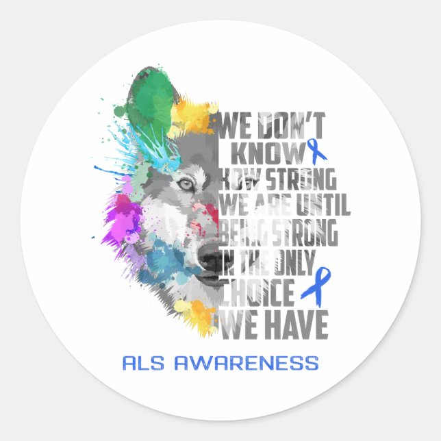ALS Awareness Ribbon Support Geschenke Runder Aufkleber (Vorderseite)