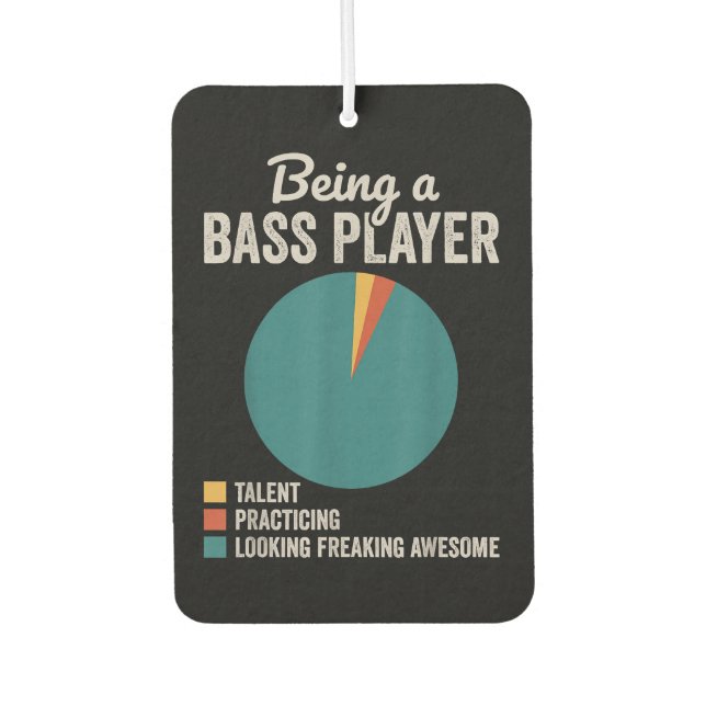 Als Bassist Musiker Funny Bass Gitarrist Autolufterfrischer (Vorderseite)
