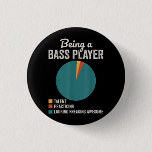 Als Bassist Musiker Funny Bass Gitarrist Button