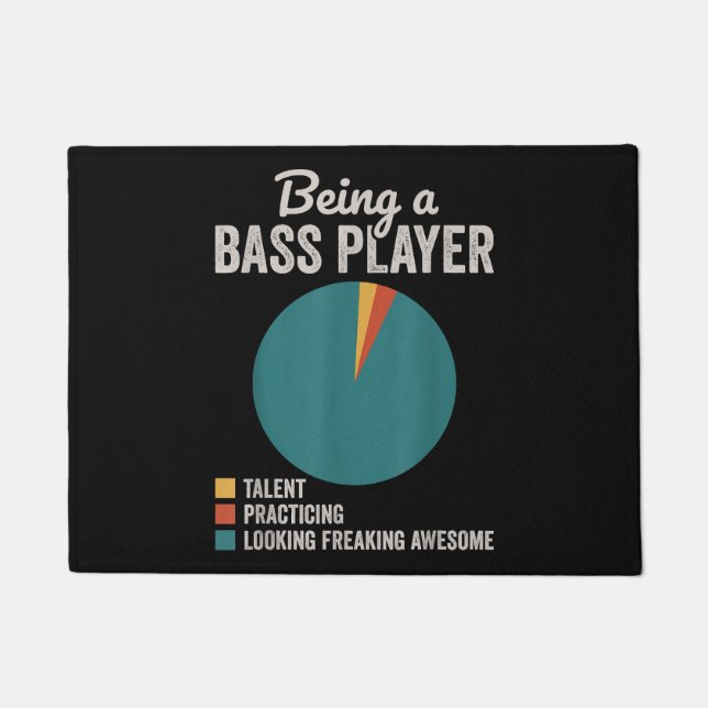 Als Bassist Musiker Funny Bass Gitarrist Fußmatte (Vorderseite)