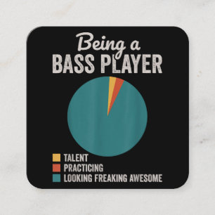 Als Bassist Musiker Funny Bass Gitarrist Quadratische Visitenkarte