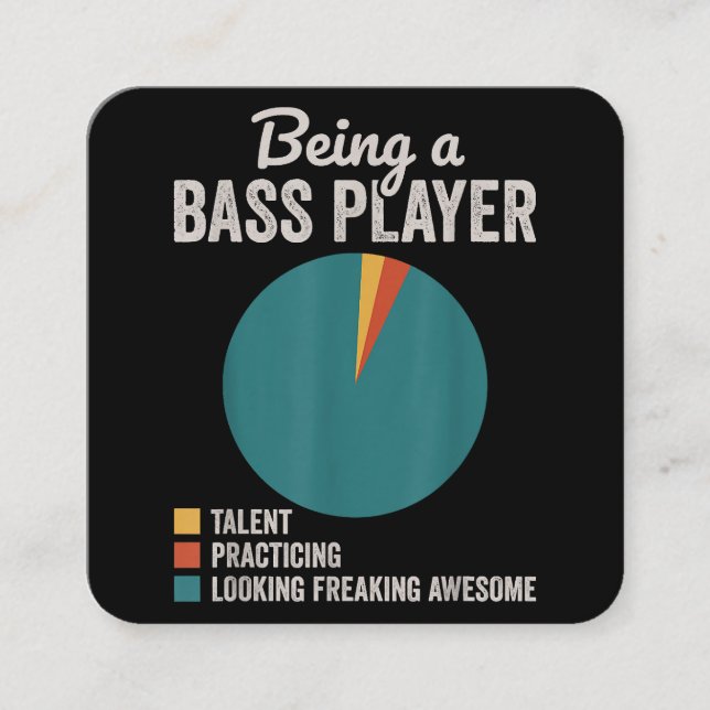 Als Bassist Musiker Funny Bass Gitarrist Quadratische Visitenkarte (Vorderseite)
