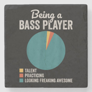 Als Bassist Musiker Funny Bass Gitarrist Steinuntersetzer