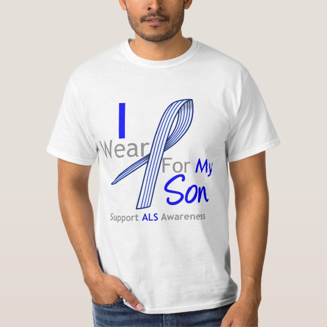 Als-Bewusstsein trage ich ALS-Band für meinen Sohn T-Shirt (Vorderseite)